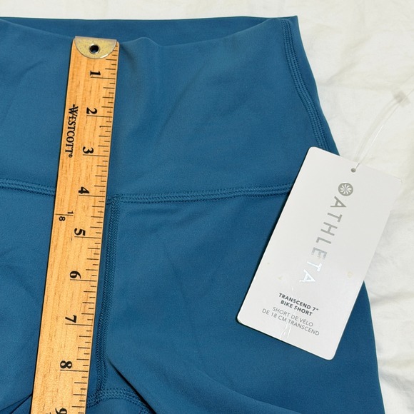 Athleta Transcend 7" Bike Short Womens XXS Blue High Rise Yoga Athletic Blue - Picture 10 of 12